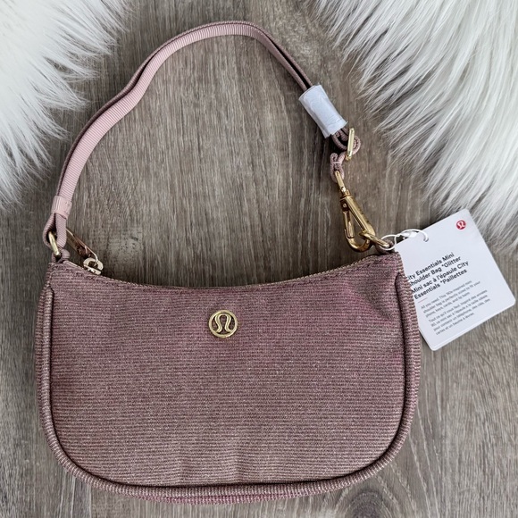 lululemon athletica Handbags - 💗🍋LULULEMON City Essentials Mini Shoulder Bag Glitter Pink Champagne/Muse/Gold